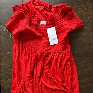 Short sleeve smocked maxi dress